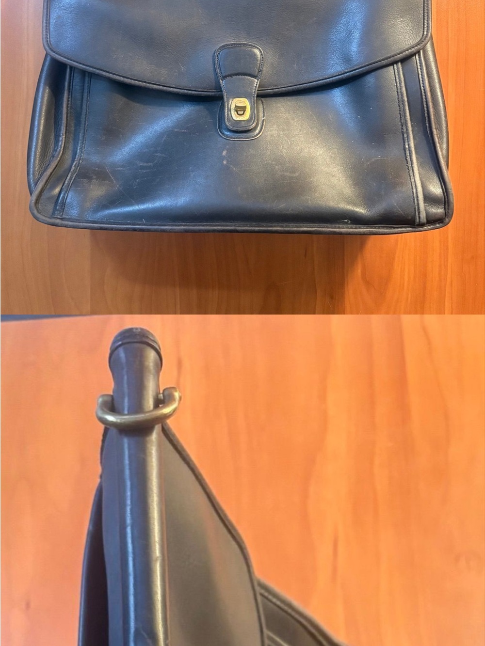 Vintage coach been an Black Leather briefcase - messenger bag